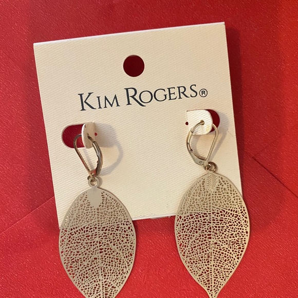 Gold Dangle Leaf Earrings for Sensitive Skin - Picture 1 of 9